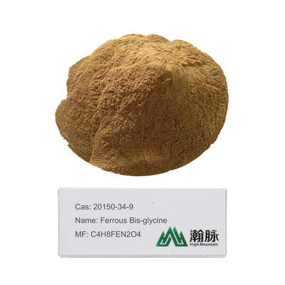 Glycinate ferroso CAS del hierro del glycinate del bisglycinate ferroso de Fechel Ferrochel 20150-34-9 C4H8FEN2O4