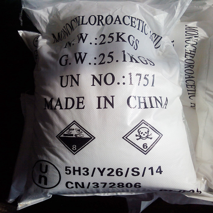 C2H3O2Cl Ácido monocloroacético CAS 79-11-8 Para productos químicos intermedios utilizados para la fabricación de CMC y glicina